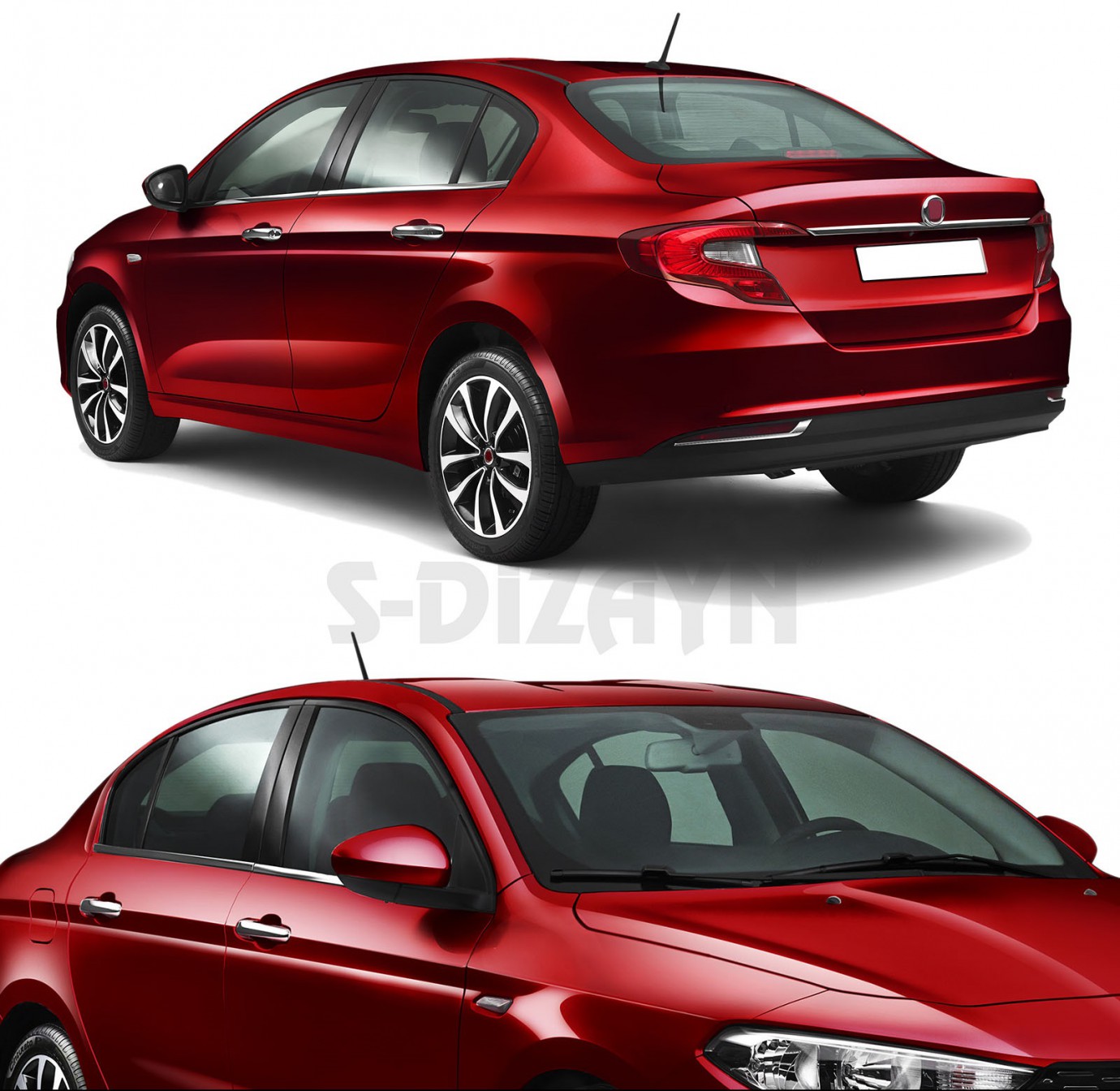 S-Dizayn Fiat Egea SD Krom Cam Çıtası 4 Prç. 2015-2020