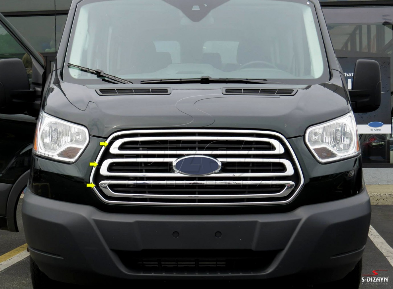 S-Dizayn Ford Transit Krom Ön Panjur + Çerçeve 5 Prç 2014 Üzeri