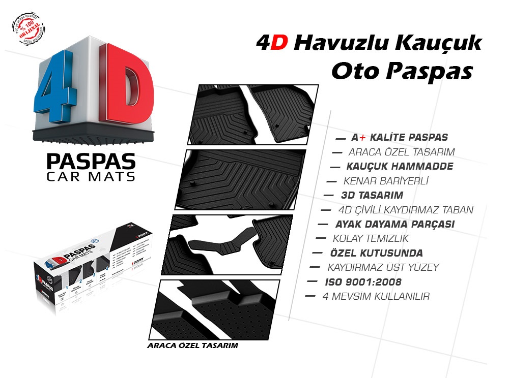 S-Dizayn Mitsubishi L200 4D Havuzlu Paspas 2015-2023 A+ Kalite