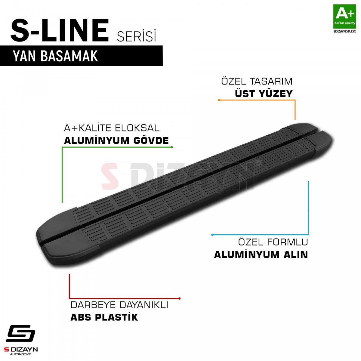 S-Dizayn BYD Seal U S-Line Siyah Yan Basamak 193 Cm 2022 Üzeri A+ Kalite
