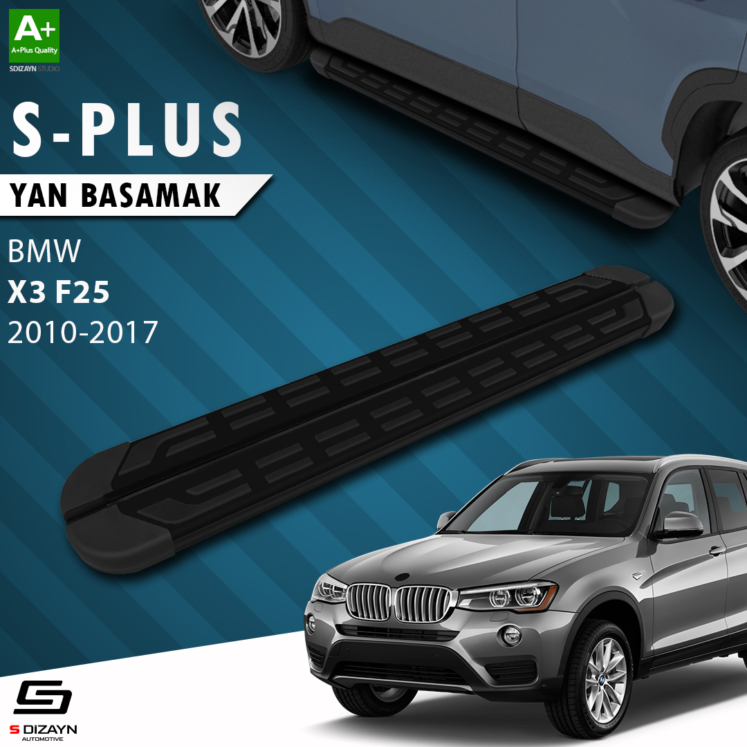 S-Dizayn Bmw X3 F25 S-Plus Siyah Yan Basamak 193 Cm 2010-2017 A+ Kalite