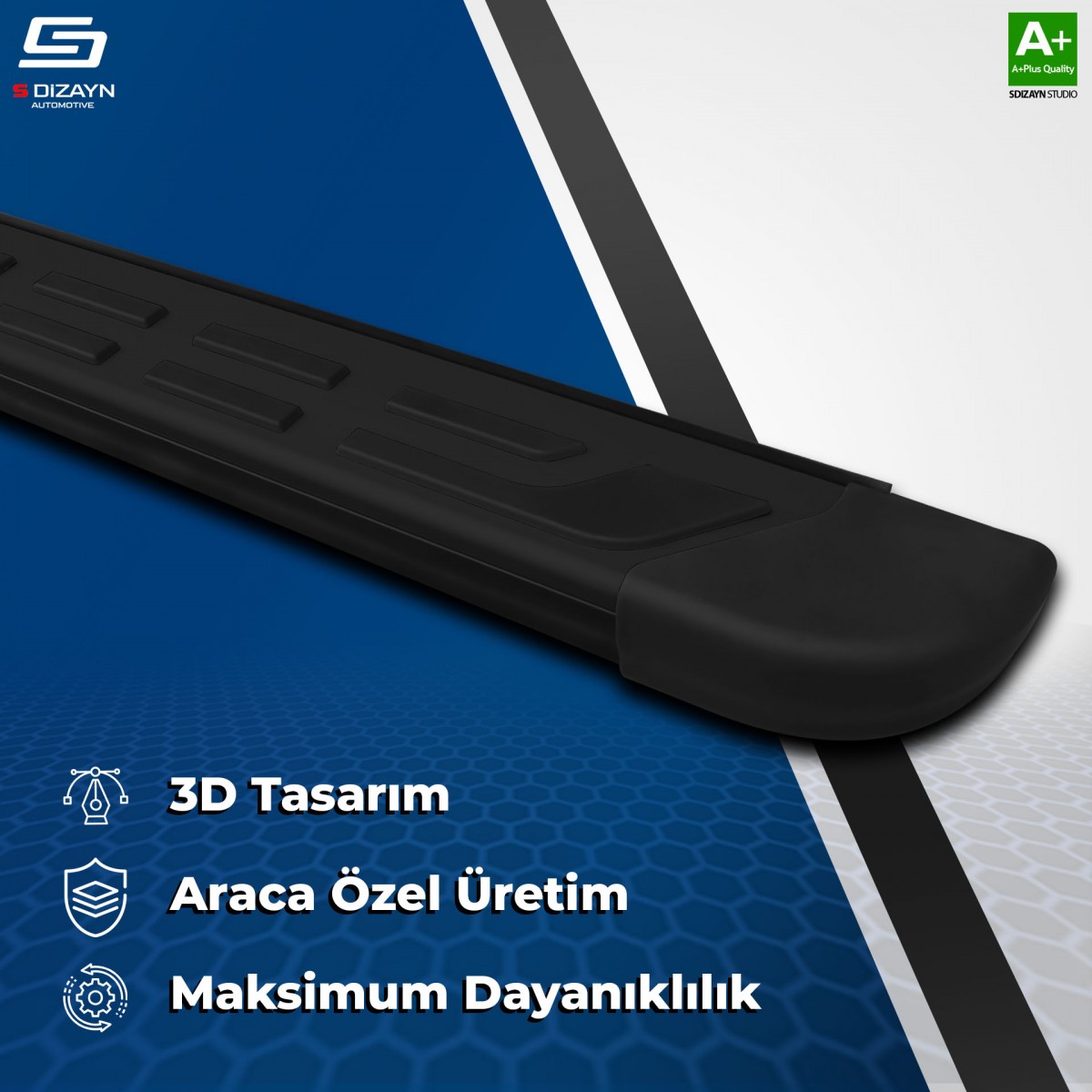 S-Dizayn Chery Omoda5 S-Plus Siyah Yan Basamak 183 Cm 2022 Üzeri A+ Kalite