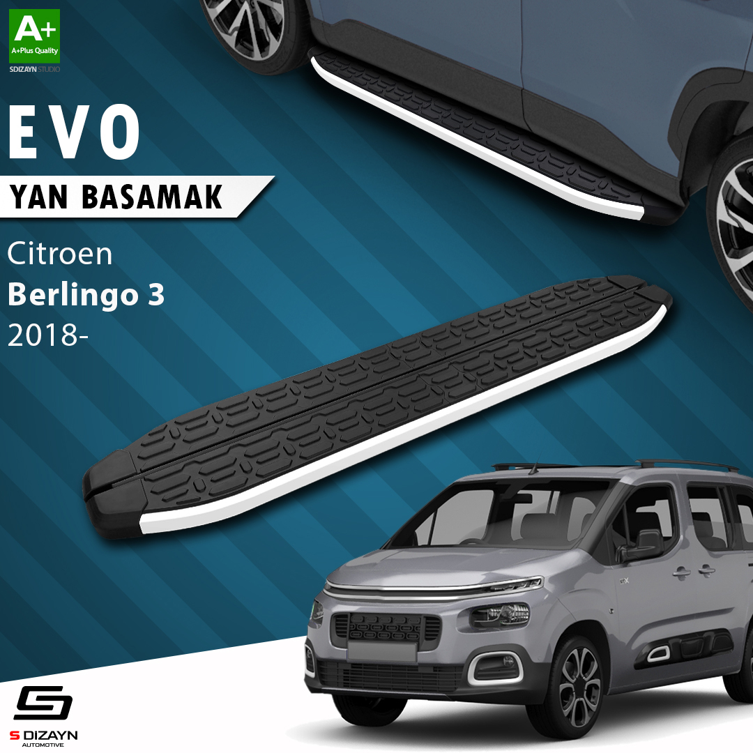 S-Dizayn Citroen Berlingo 3 Evo Aluminyum Yan Basamak 203 Cm 2018 Üzeri A+ Kalite