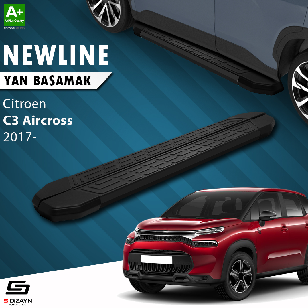 S-Dizayn Citroen C3 Aircross NewLine Siyah Yan Basamak 183 Cm 2017 Üzeri A+ Kalite
