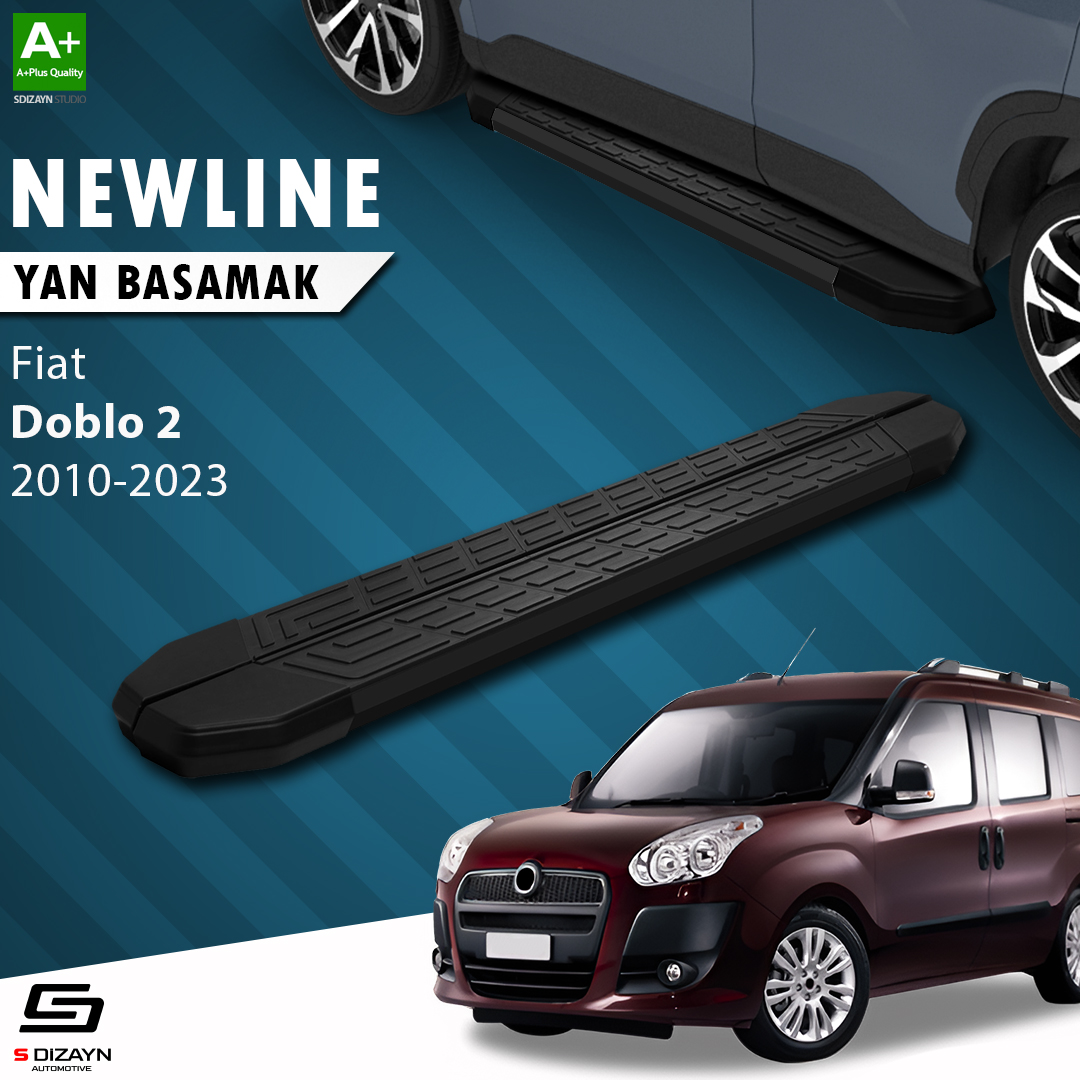 S-Dizayn Fiat Doblo 2 NewLine Siyah Yan Basamak 193 Cm 2010-2022 A+ Kalite