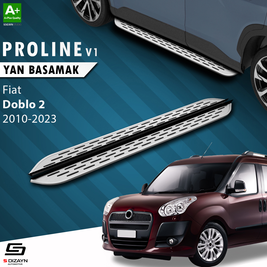 S-Dizayn Fiat Doblo 2 OEM Still Pro V1 Aluminyum Yan Basamak 193 Cm 2010-2022 A+ Kalite