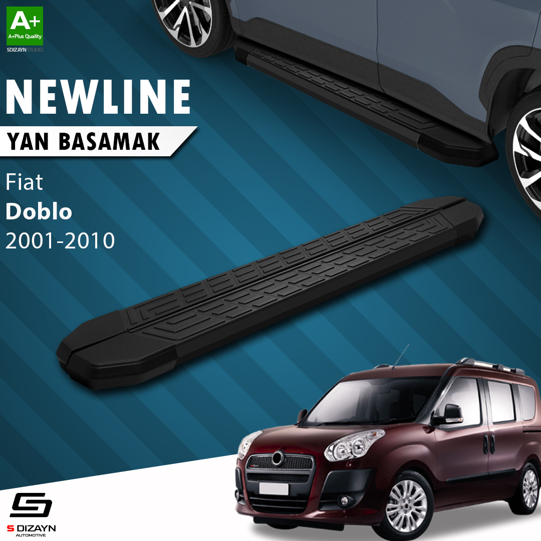 S-Dizayn Fiat Doblo NewLine Siyah Yan Basamak 183 Cm 2001-2010 A+ Kalite