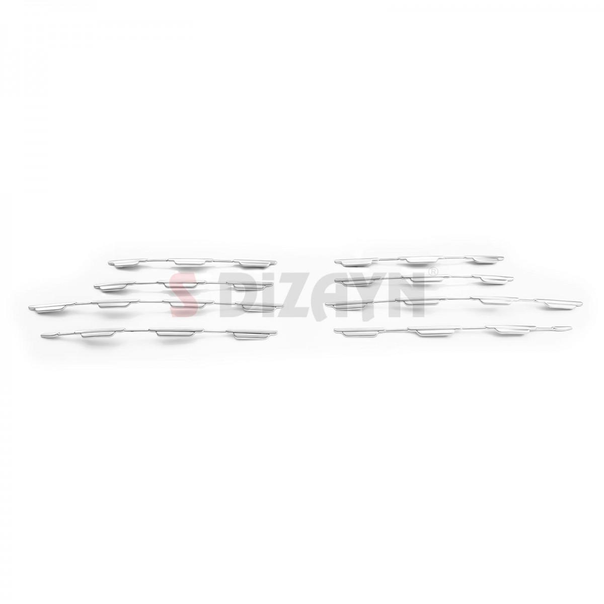 S-Dizayn Fiat Egea SD / HB Krom Ön Panjur Diamond Model 8 Prç 2020 Üzeri Mat Krom A+ Kalite