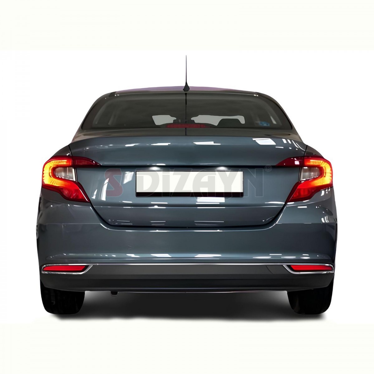 S-Dizayn Fiat Egea SD Krom Arka Tampon Difüzör Çıtası 3 Prç. 2015-2020