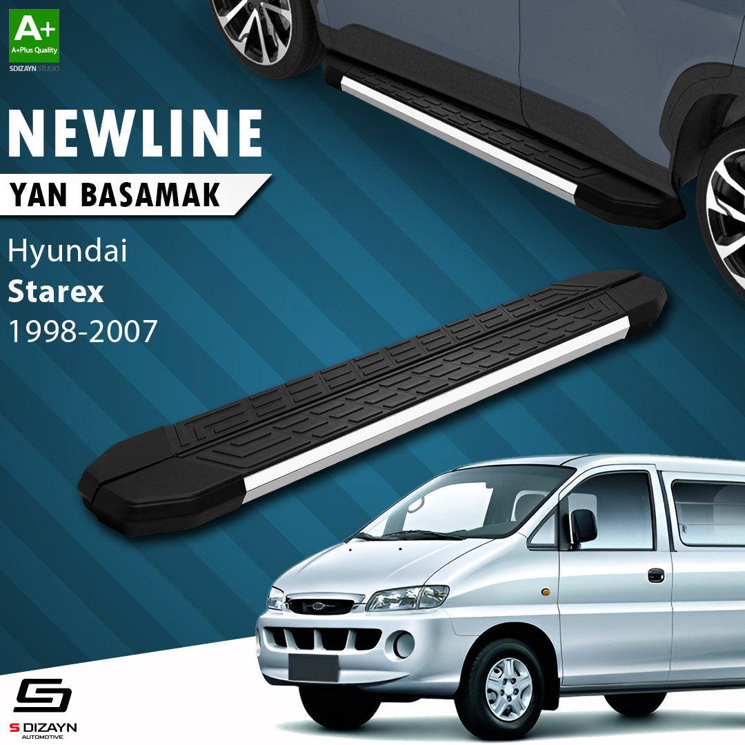 S-Dizayn Hyundai H-1 Starex NewLine Krom Yan Basamak 193 Cm 1998-2007 A+ Kalite