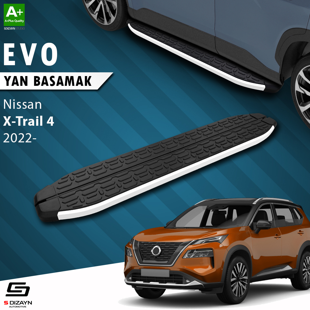 S-Dizayn Nissan X-Trail T33 Evo Aluminyum Yan Basamak 183 Cm 2022 Üzeri A+ Kalite