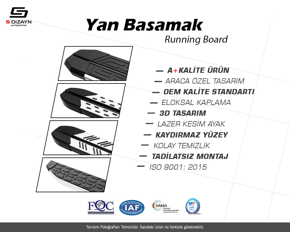 S-Dizayn Peugeot 5008 2 NewLine Krom Yan Basamak 203 Cm 2017-2023 A+ Kalite