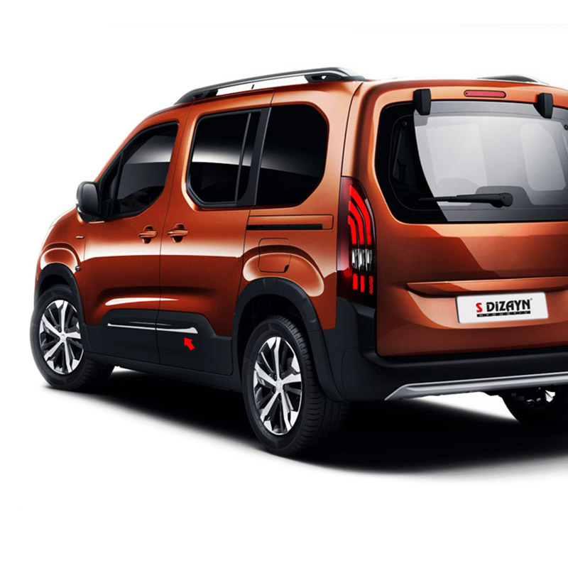 S-Dizayn Peugeot Rifter Krom Yan Kapı Çıtası 4 Prç. 2019 Üzeri