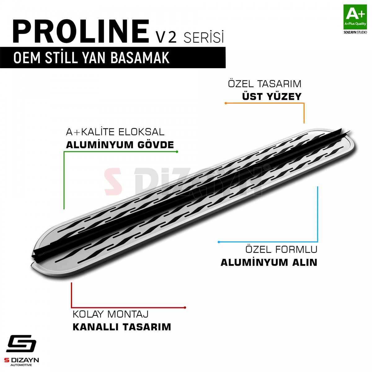 S-Dizayn Renault Austral OEM Still Pro V2 Aluminyum Yan Basamak 183 Cm 2023 Üzeri A+ Kalite