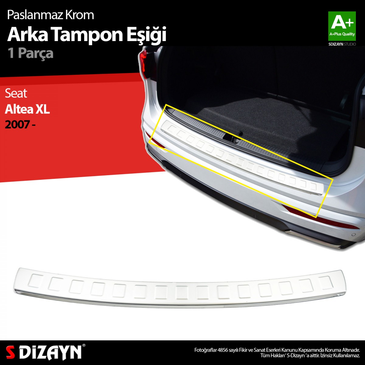 S-Dizayn Seat Altea XL Krom Arka Tampon Eşiği 2007-2015