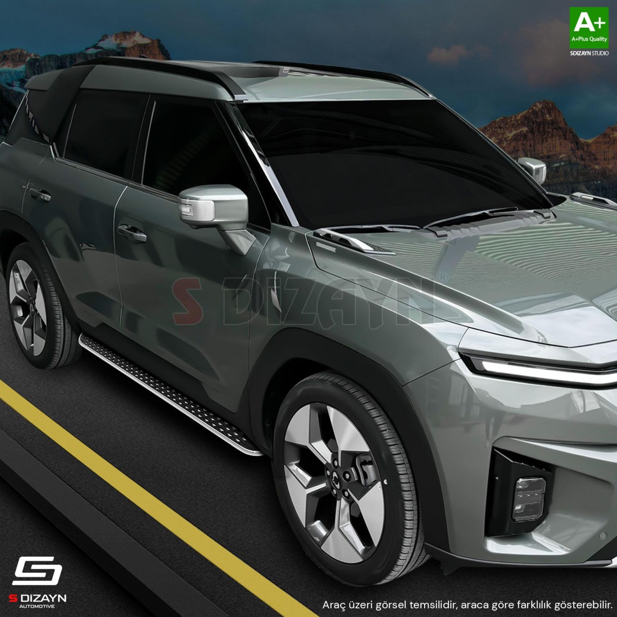S-Dizayn Suzuki SX4 2 S-Cross Diamond Krom Yan Basamak 173 Cm 2014-2021 A+ Kalite