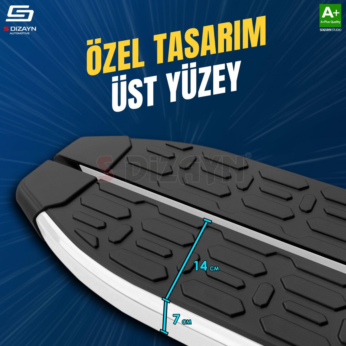 S-Dizayn TOGG T10X Evo Aluminyum Yan Basamak 203 Cm 2023 Üzeri A+ Kalite