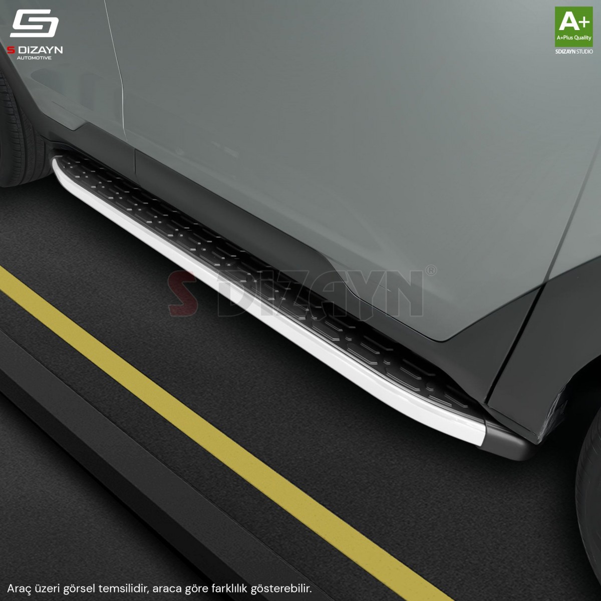 S-Dizayn TOGG T10X Evo Aluminyum Yan Basamak 203 Cm 2023 Üzeri A+ Kalite