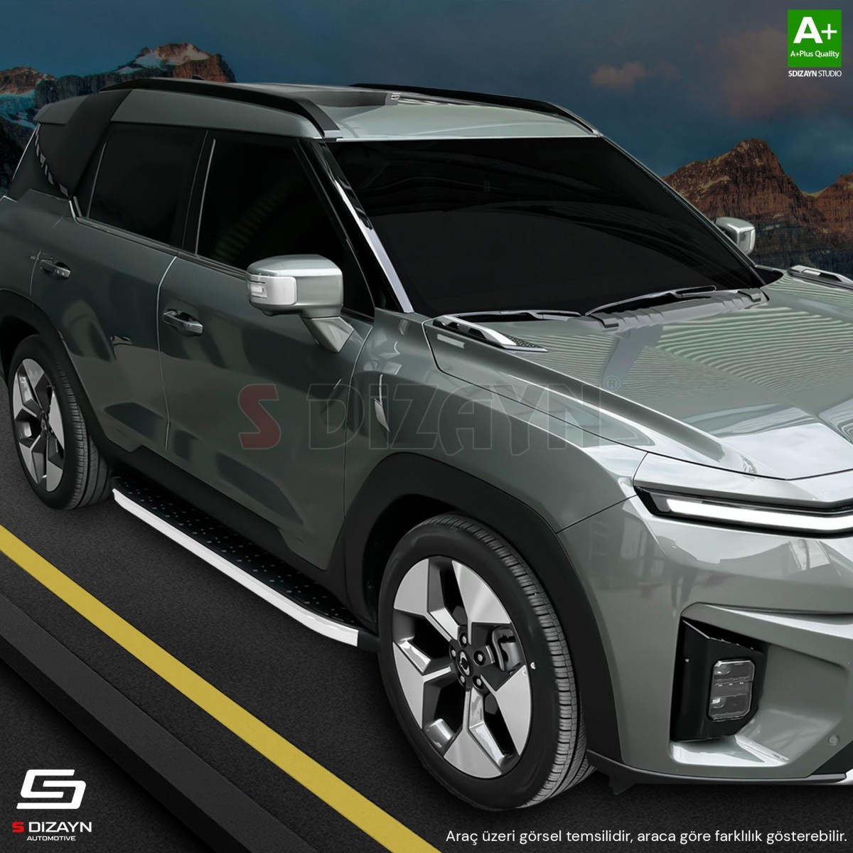 S-Dizayn Toyota Hilux 7 Evo Aluminyum Yan Basamak 203 Cm 2006-2015 A+ Kalite