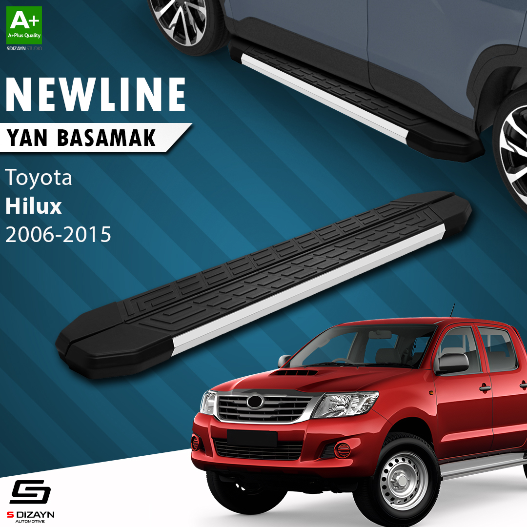 S-Dizayn Toyota Hilux 7 NewLine Aluminyum Yan Basamak 203 Cm 2006-2015 A+ Kalite