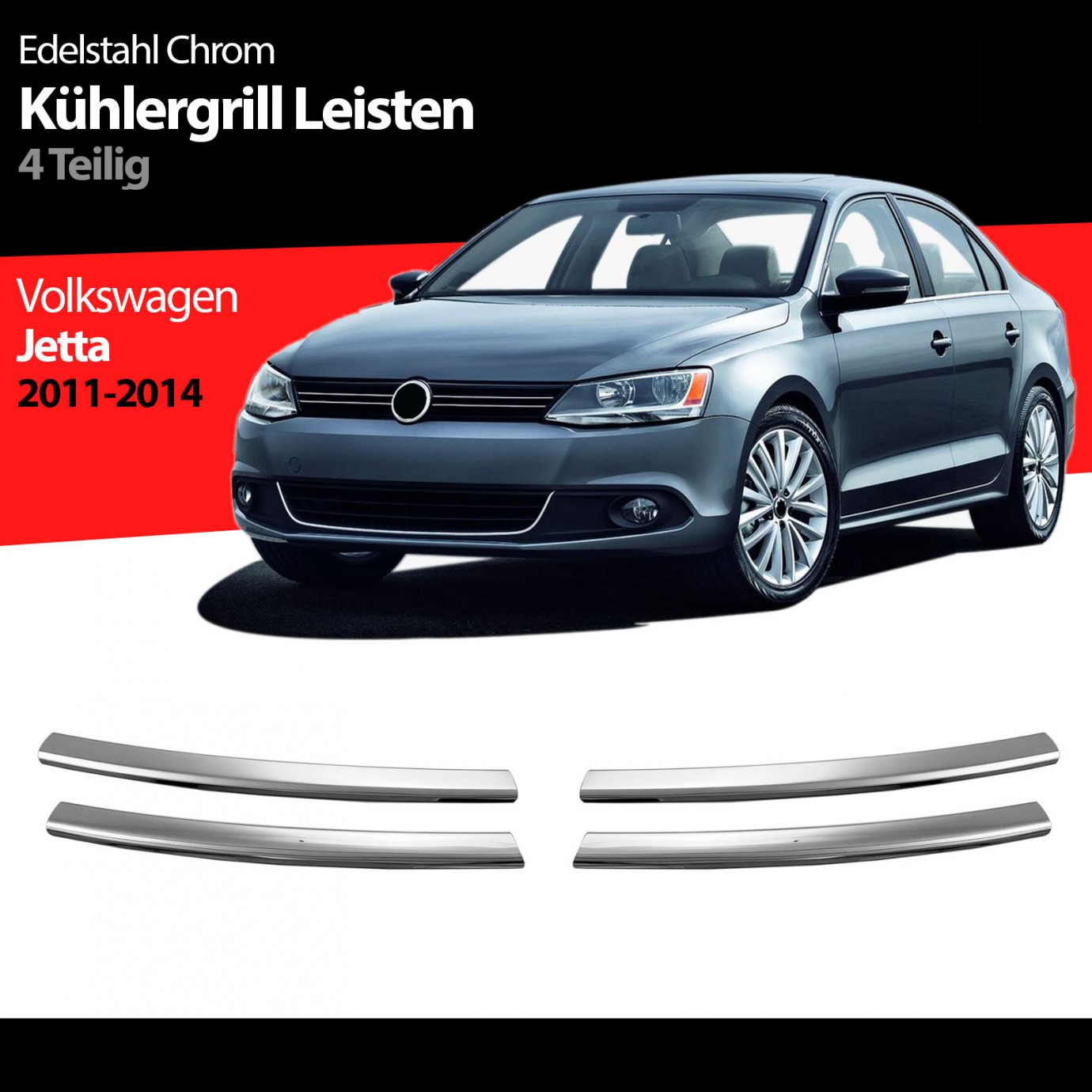 S-Dizayn VW Jetta Krom Ön Panjur 4 Prç. 2011-2014