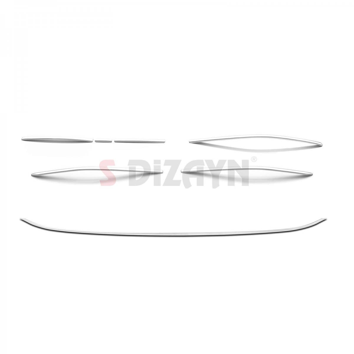 S-Dizayn VW Tiguan 3 Krom Ön Tampon Çıta Seti 7 Prç. 2024 Üzeri A+ Kalite