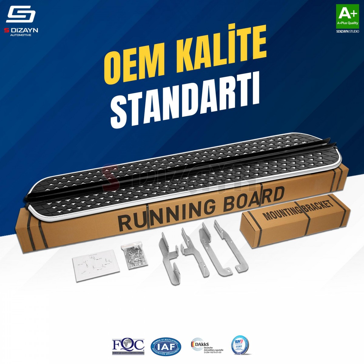 S-Dizayn VW Transporter T4 Kısa Şase Diamond Krom Yan Basamak 213 Cm 1995-2003 A+ Kalite