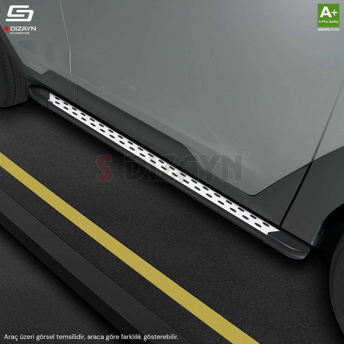 S-Dizayn VW Transporter T4 Kısa Şase TrimLine Gri Yan Basamak 215 Cm 1995-2003