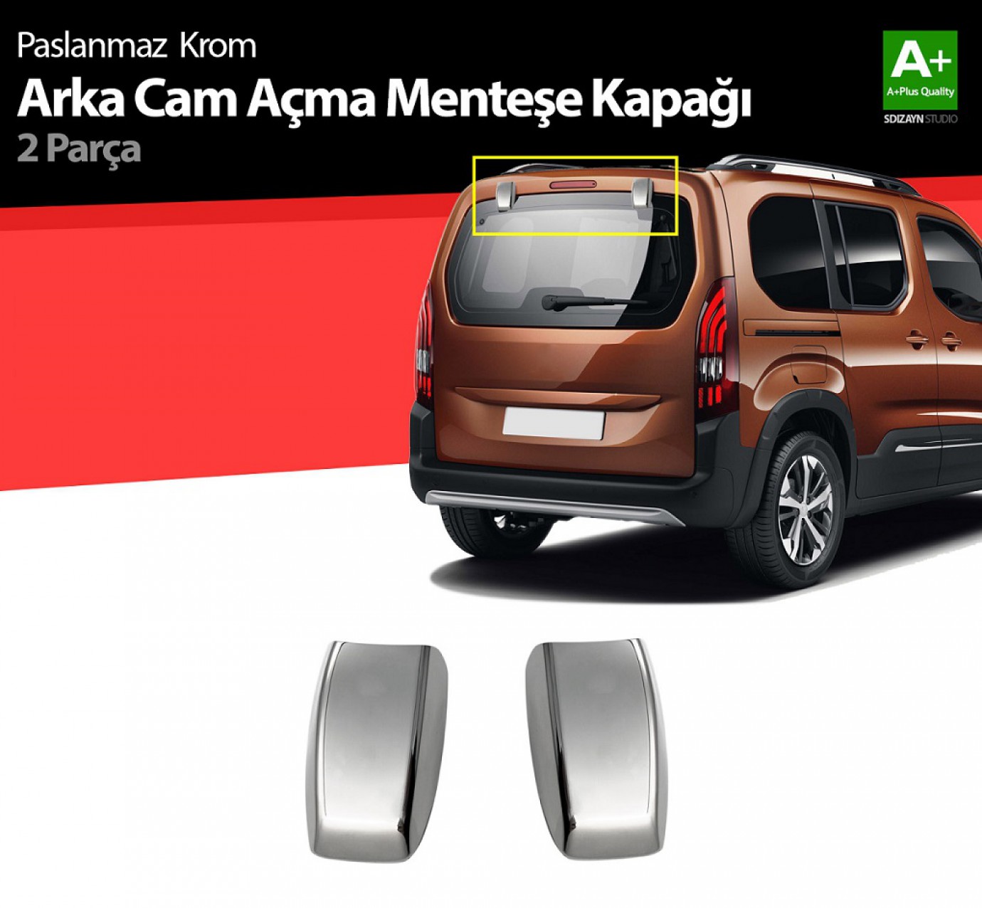 Toyota Proace Krom Arka Cam Açma Menteşe Kapağı 2 Prç 2021 Üzeri