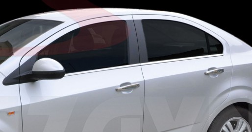 S-Dizayn Chevrolet Aveo 2 SD Krom Cam Çıtası 4 Prç. 2011-2020