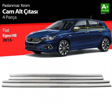 S-Dizayn Fiat Egea HB Krom Cam Çıtası 4 Prç. 2015-2020