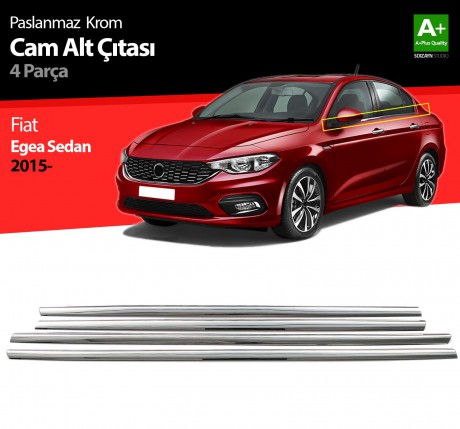 S-Dizayn Fiat Egea SD Krom Cam Çıtası 4 Prç. 2015-2020