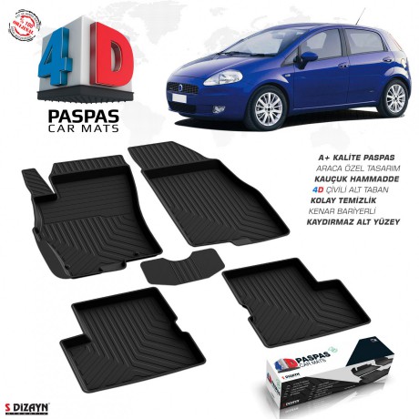 S-Dizayn Fiat Grande Punto 4D Havuzlu Paspas 2006-2018 A+Kalite