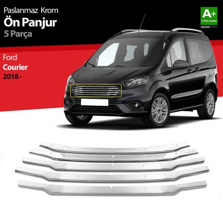 S-Dizayn Ford Courier Krom Ön Panjur 5 Prç. 2018-2023