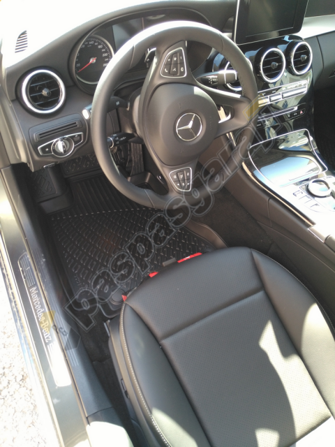 Kaiser Mercedes C Serisi W205 Siyah 3D Havuzlu Paspas, 2014-2022