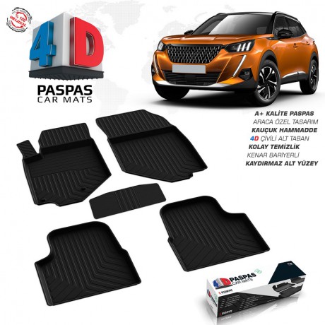S-Dizayn Peugeot 2008 4D Havuzlu Paspas 2019-2023 A+Kalite
