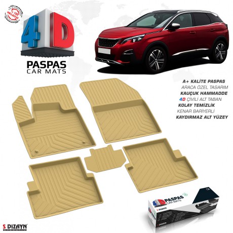 S-Dizayn Peugeot 3008 Allure 4D Havuzlu Paspas 2016-2023