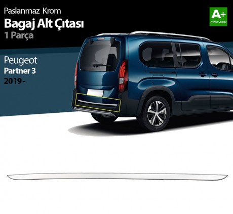 S-Dizayn Peugeot Partner 3 Krom Bagaj Alt Çıtası 2019 Üzeri