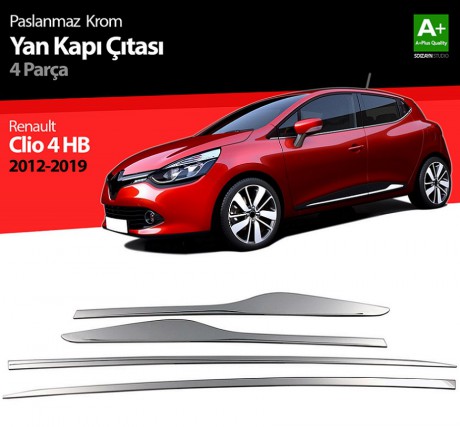 S-Dizayn Renault Clio 4 HB Krom Yan Kapı Çıtası 4 Prç. 2012-2019