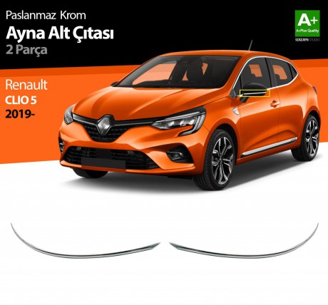 S-Dizayn Renault Clio 5 Krom Ayna Alt Çıtası 2 Prç. 2019 Üzeri