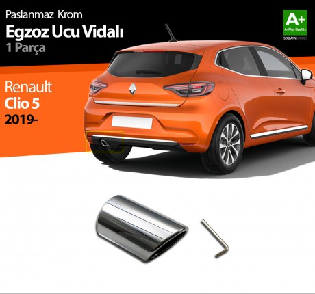Renault Clio 5 Krom Egzoz Ucu Vidalı 2019 ve Üzeri