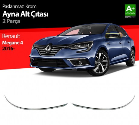 Renault Megane 4 Krom Ayna Alt Çıtası 2 Prç. 2016 ve Üzeri