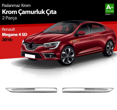 S-Dizayn Renault Megane 4 Krom Çamurluk Sinyal Çıtası 2 Prç. 2016-2020