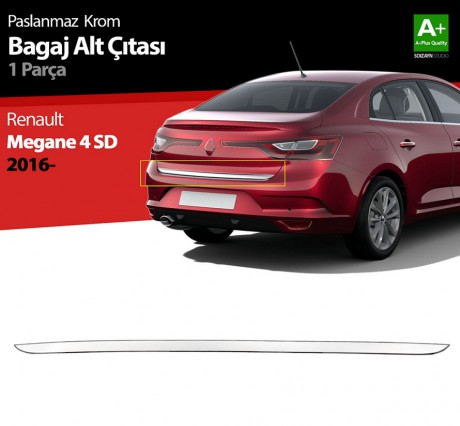 S-Dizayn Renault Megane 4 SD Krom Bagaj Alt Çıtası 2016 Üzeri A+ Kalite