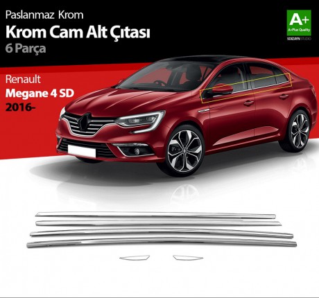S-Dizayn Renault Megane 4 SD Krom Cam Çıtası 6 Prç. 2016-2020