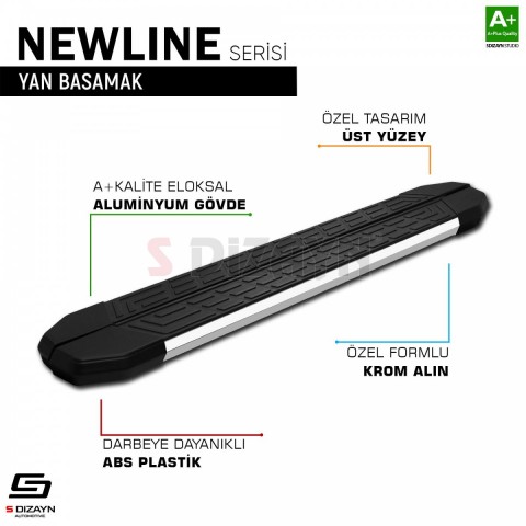 S-Dizayn Chery Omoda5 NewLine Krom Yan Basamak 183 Cm 2022 Üzeri A+ Kalite