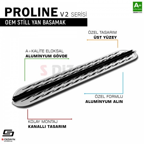 S-Dizayn Chery Omoda5 OEM Still Pro V2 Aluminyum Yan Basamak 183 Cm 2022 Üzeri A+ Kalite