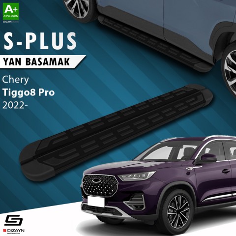 S-Dizayn Chery Tiggo8 Pro S-Plus Siyah Yan Basamak 183 Cm 2022 Üzeri A+ Kalite