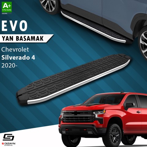 S-Dizayn Chevrolet Silverado 4 Uzun Şase Evo Krom Yan Basamak 253 Cm 2020 Üzeri A+ Kalite