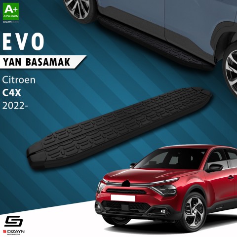 S-Dizayn Citroen C4 X Evo Siyah Yan Basamak 183 Cm 2022 Üzeri A+ Kalite